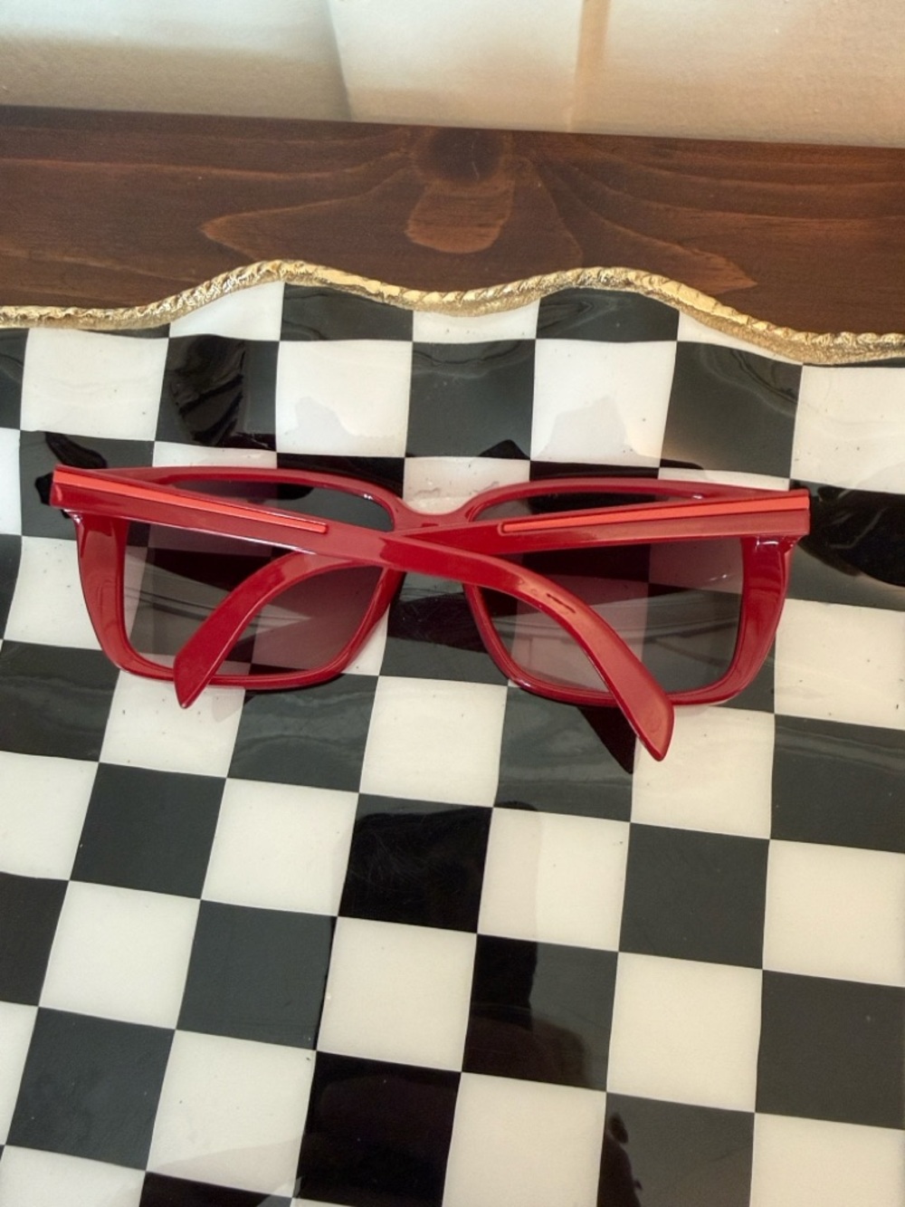 Fendi Red Rectangular Sunglasses FS5220 Italy Designer Logo Frames - Picture 5 of 8